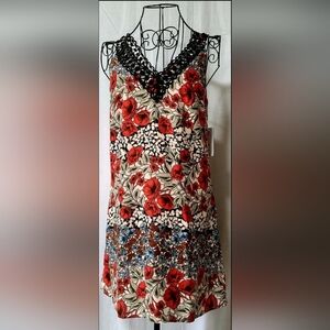 B Darlin Black and Red Floral Dress